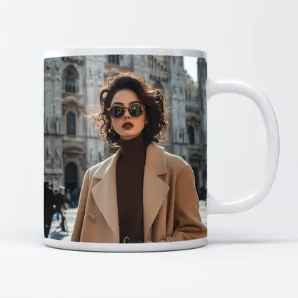 Stylish Woman Milan Cathedral Square Fashion