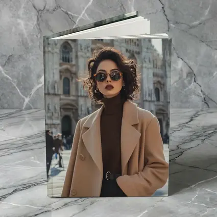 Stylish Woman Milan Cathedral Square Fashion