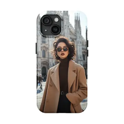 Stylish Woman Milan Cathedral Square Fashion