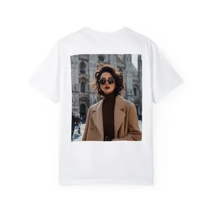 Stylish Woman Milan Cathedral Square Fashion