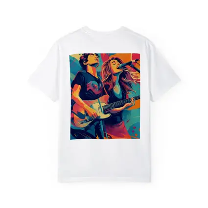 Rock Band Duo Guitar Singer Colorful Art