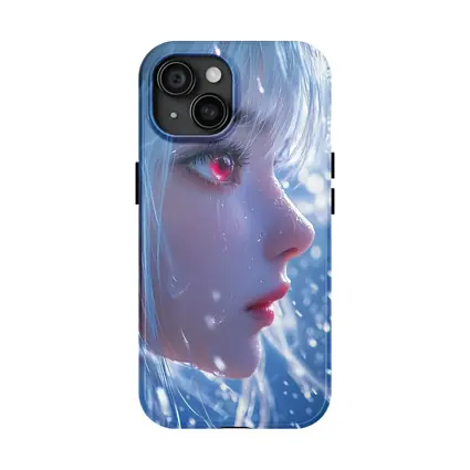 Anime Girl Red Eyes White Hair Snow
