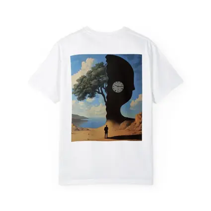 Surreal Human Silhouette Clock Tree Desert