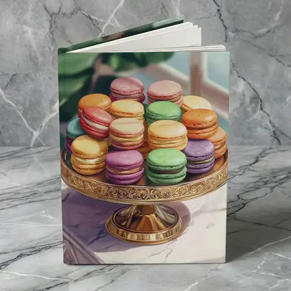 Colorful Macarons on Gold Cake Stand