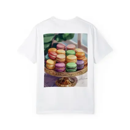 Colorful Macarons on Gold Cake Stand