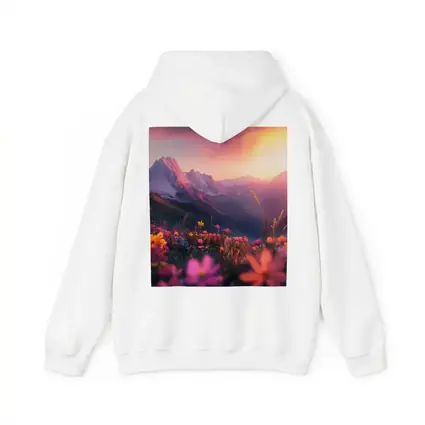 Alpine Wildflowers Meadow Mountain Sunset Glow