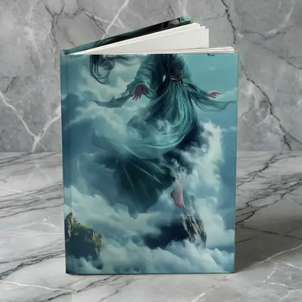 Chinese Goddess Flying Above Mountain Clouds