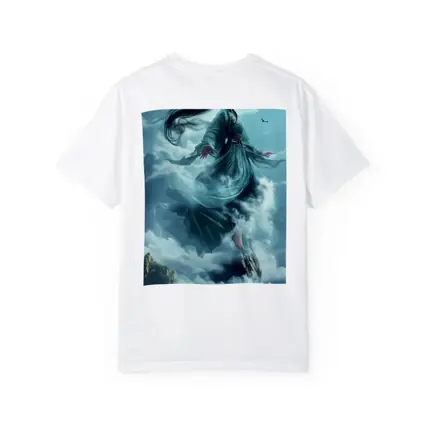 Chinese Goddess Flying Above Mountain Clouds