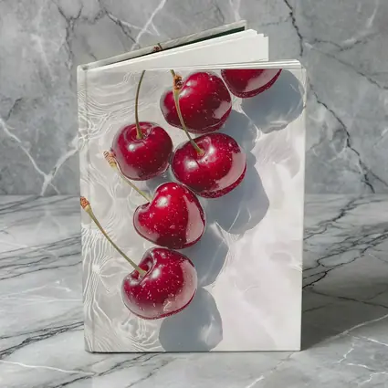 Red Cherries Floating On White Water