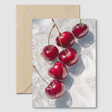 Red Cherries Floating On White Water