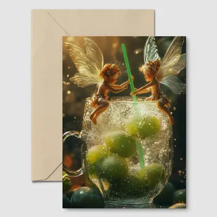 Fairy Fantasy Art Green Limes Glass