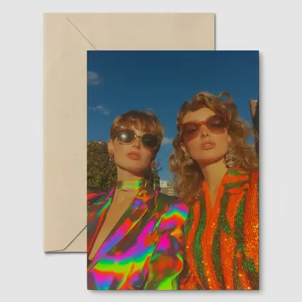 Two Women Retro Fashion Bold Colorful Style