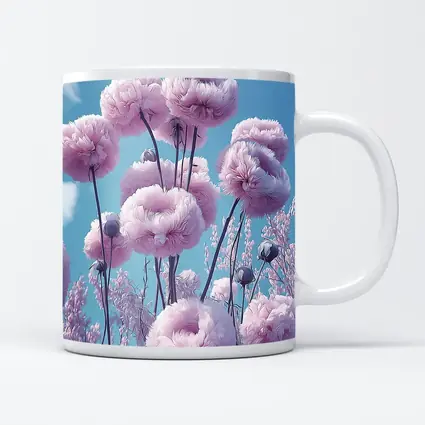 Pink Peonies Against Blue Sky