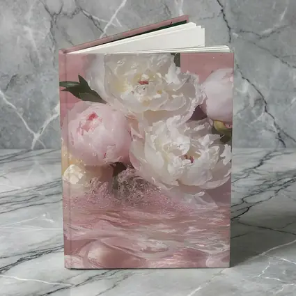 White Pink Peonies Splashing in Water