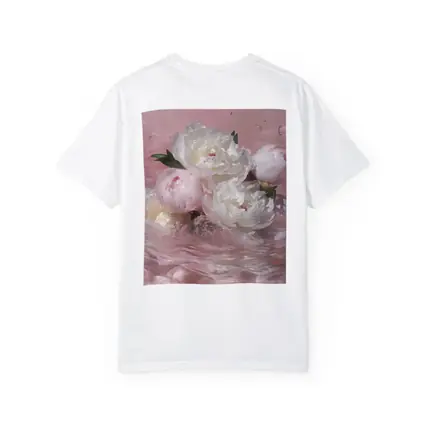 White Pink Peonies Splashing in Water