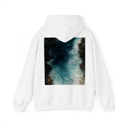 Aerial Ocean Waves Crashing Rocky Coastal Shore