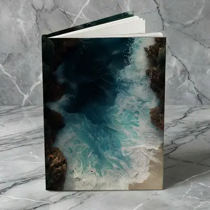 Aerial Ocean Waves Crashing Rocky Coastal Shore