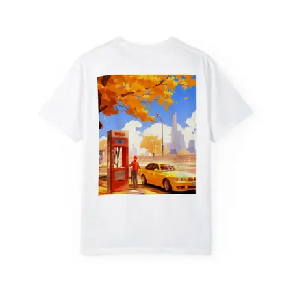 Anime Boy Yellow BMW Autumn City Street