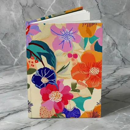 Bold Tropical Floral Pattern Illustration Beige