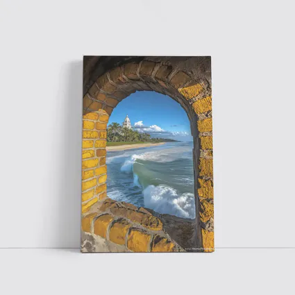 Ocean Waves Through Stone Arch Coastal