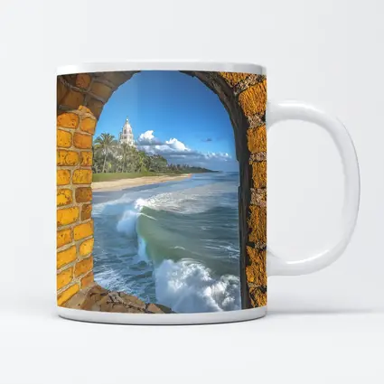 Ocean Waves Through Stone Arch Coastal