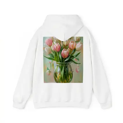 Pink Tulips Glass Vase Oil Painting