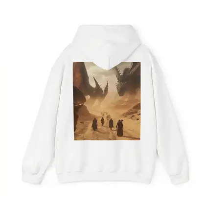 Dragons Looming Over Desert Travelers Fantasy