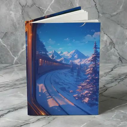 Anime Train Ride Snowy Mountain Night