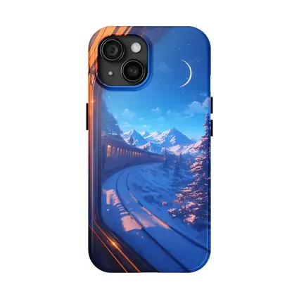 Anime Train Ride Snowy Mountain Night