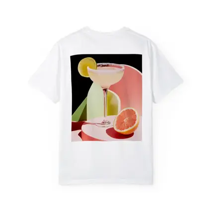 Margarita Cocktail Glass Grapefruit Geometric Background