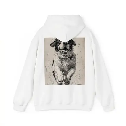 Saint Bernard Dog Running Charcoal Sketch Art