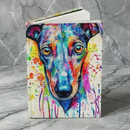 Colorful Greyhound Dog Watercolor Splatter Art
