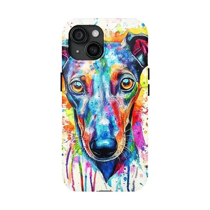 Colorful Greyhound Dog Watercolor Splatter Art