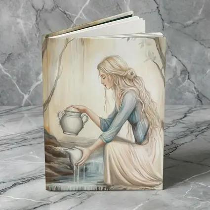 Aquarius Woman Pouring Water Forest Art