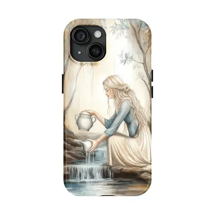Aquarius Woman Pouring Water Forest Art