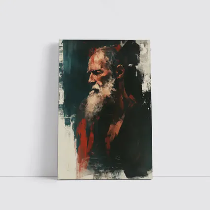 Old Man Portrait Dark Painterly Art Style
