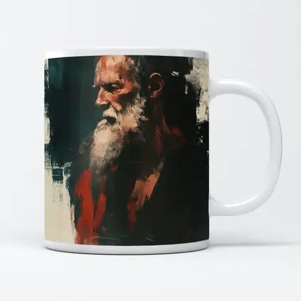 Old Man Portrait Dark Painterly Art Style
