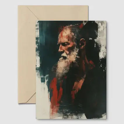 Old Man Portrait Dark Painterly Art Style