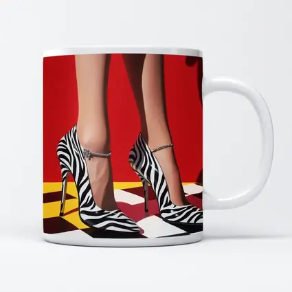 Zebra Print Heels Red Checkered Floor