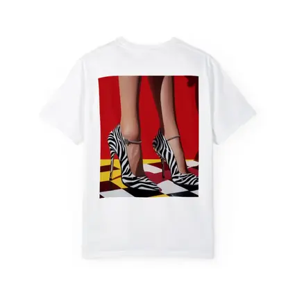 Zebra Print Heels Red Checkered Floor