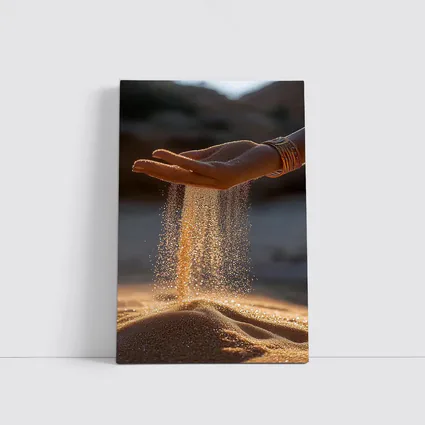 Sand Falling Through Hand Desert Setting