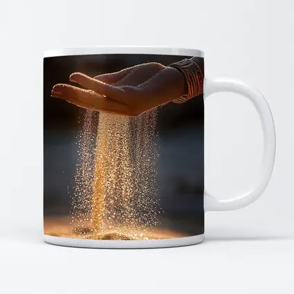 Sand Falling Through Hand Desert Setting