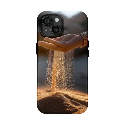 Sand Falling Through Hand Desert Setting