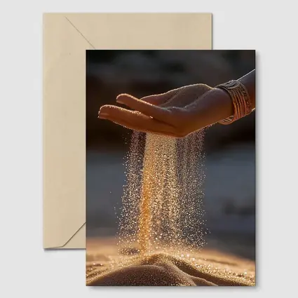 Sand Falling Through Hand Desert Setting