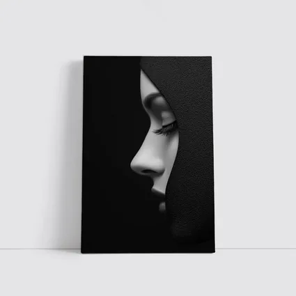 Woman Face Profile Dark Shadow Portrait