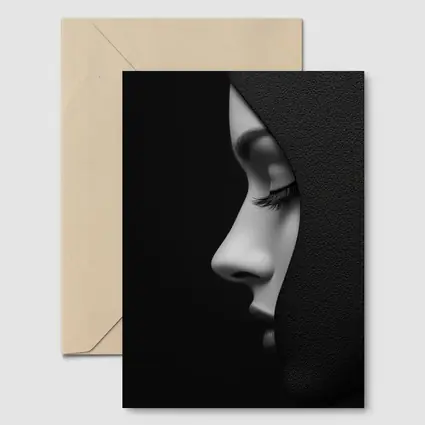Woman Face Profile Dark Shadow Portrait