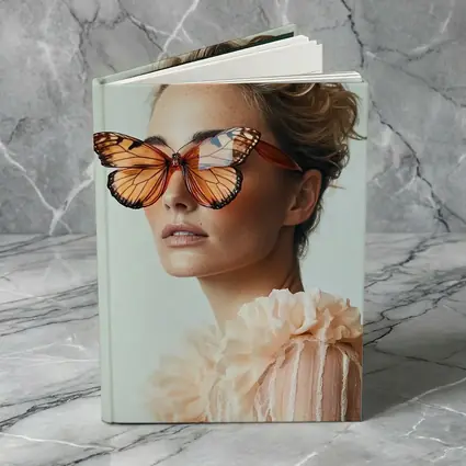 Woman With Butterfly Sunglasses Fashion Portrait