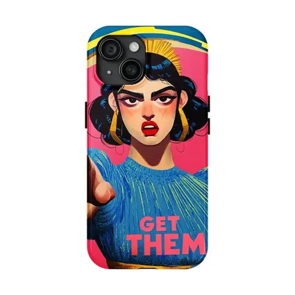 Angry Woman Pointing Pop Art Pink Background
