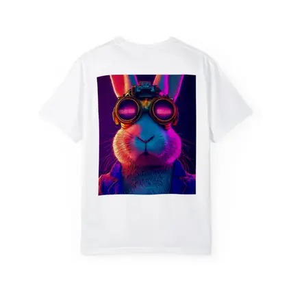Cyberpunk Rabbit Wearing Neon Goggles Portrait