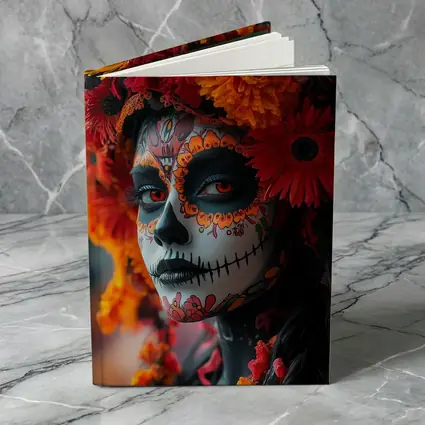 Day of the Dead Woman Orange Flower Crown
